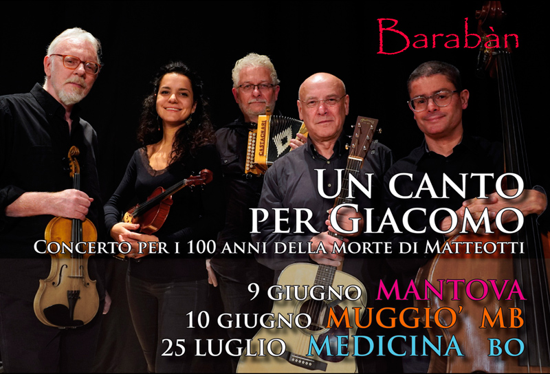 Barabàn, 3 concerti per Matteotti
