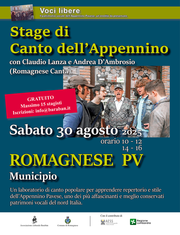 Stage di Canto dell’Appennino con Cattaneo, Lanza e D’Ambrosio