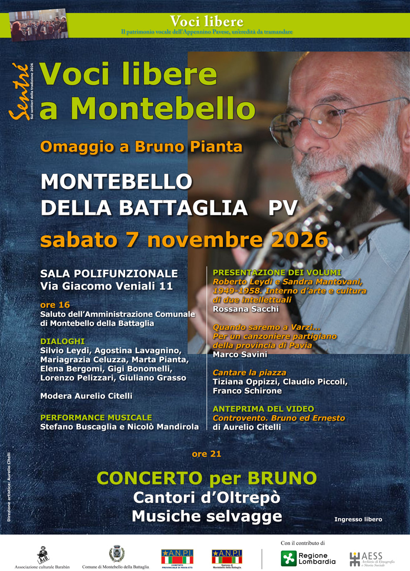 7 novembre, Montebello della Battaglia PV Omaggio a Bruno Pianta